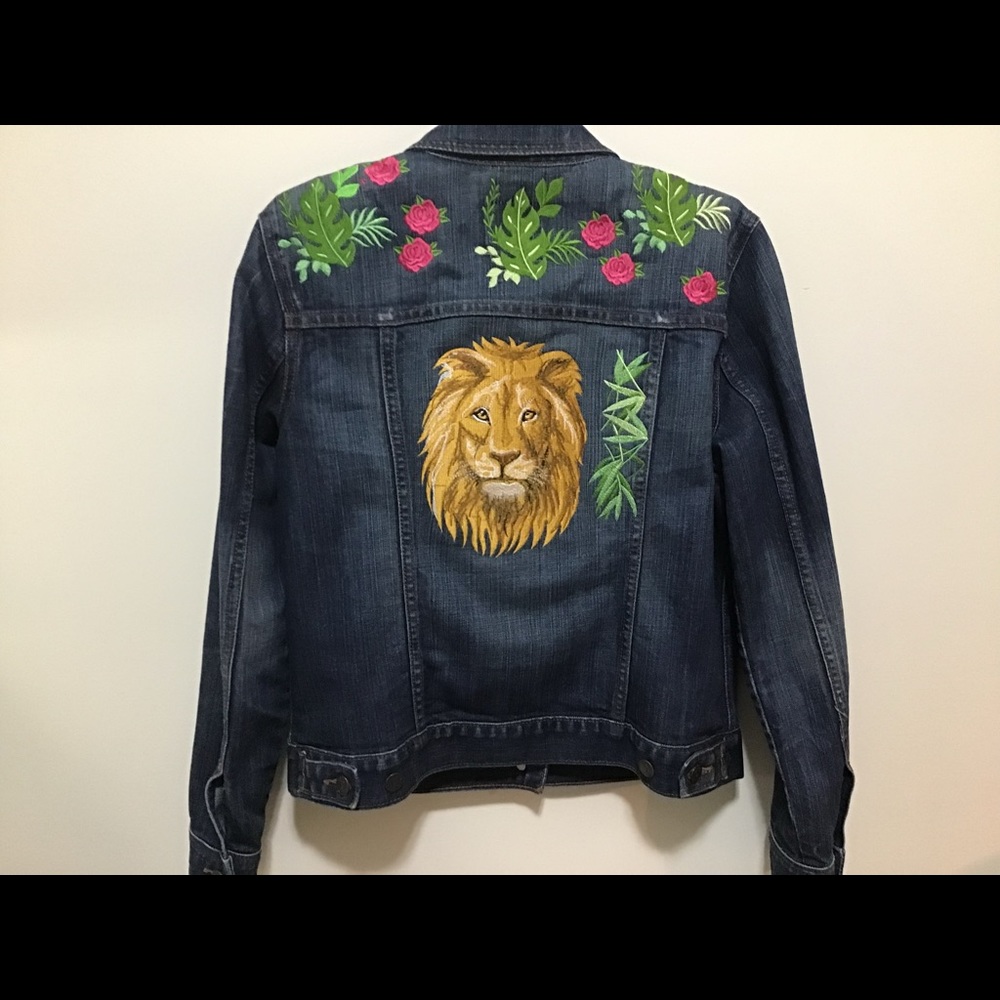 Woman’s UpCycled Blue Embroidered Denim Jacket
